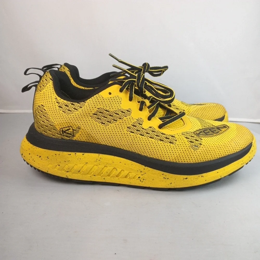 Men's KEEN WK400 Test Team Lace Up Walking Shoe, Yellow, Sz 10, MSRP $170